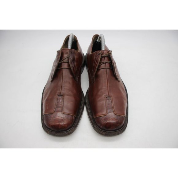 Belvedere Florence Brown Leather Handmade Men's Size 9.5 Shoes Ostrich Leg Skin - Picture 2 of 12